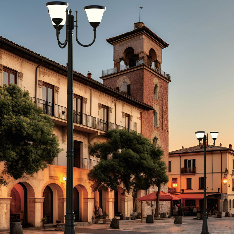 Palo per luce solare con spruzzatura di polvere metallica GOZO