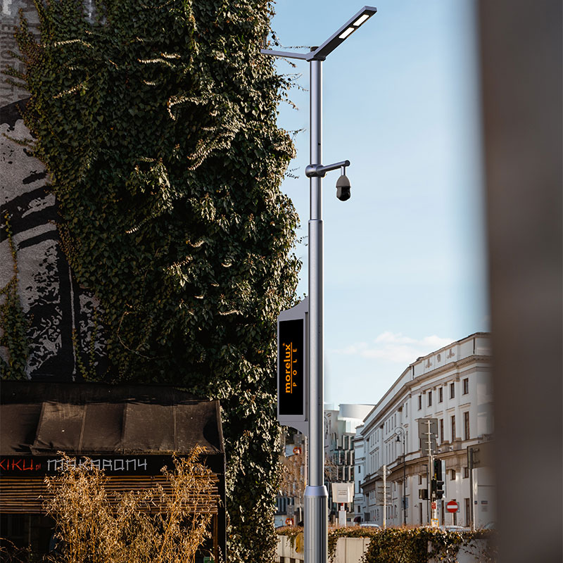 Palo per lampione intelligente multifunzionale in lega di alluminio