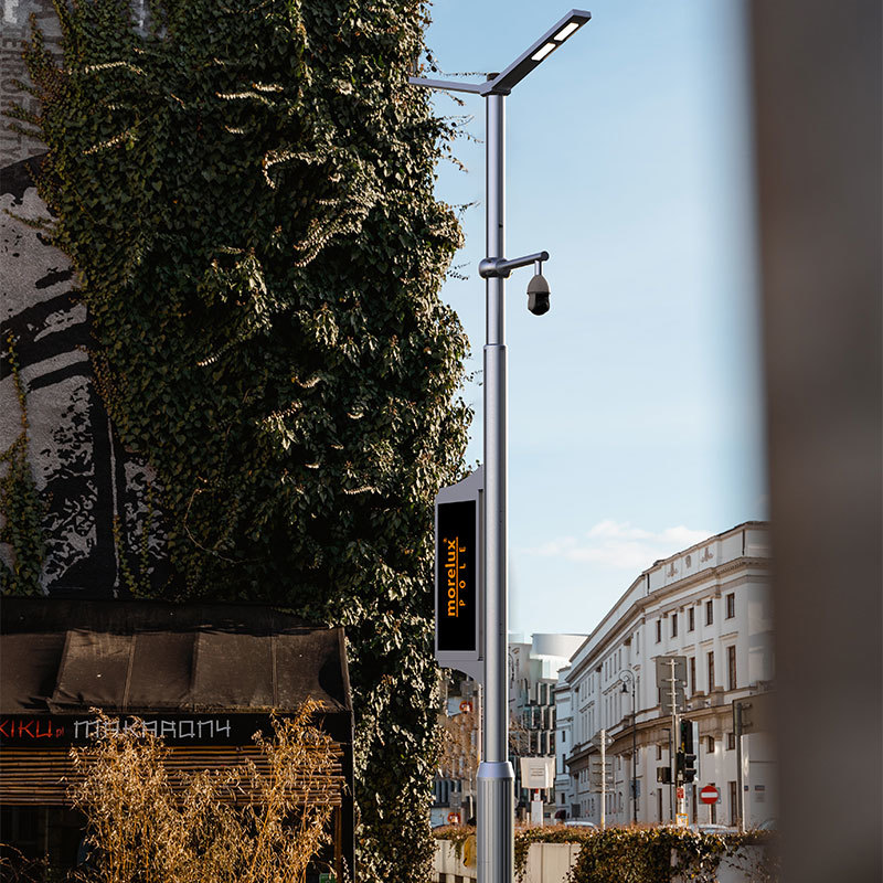 Palo per lampione intelligente multifunzionale in lega di alluminio