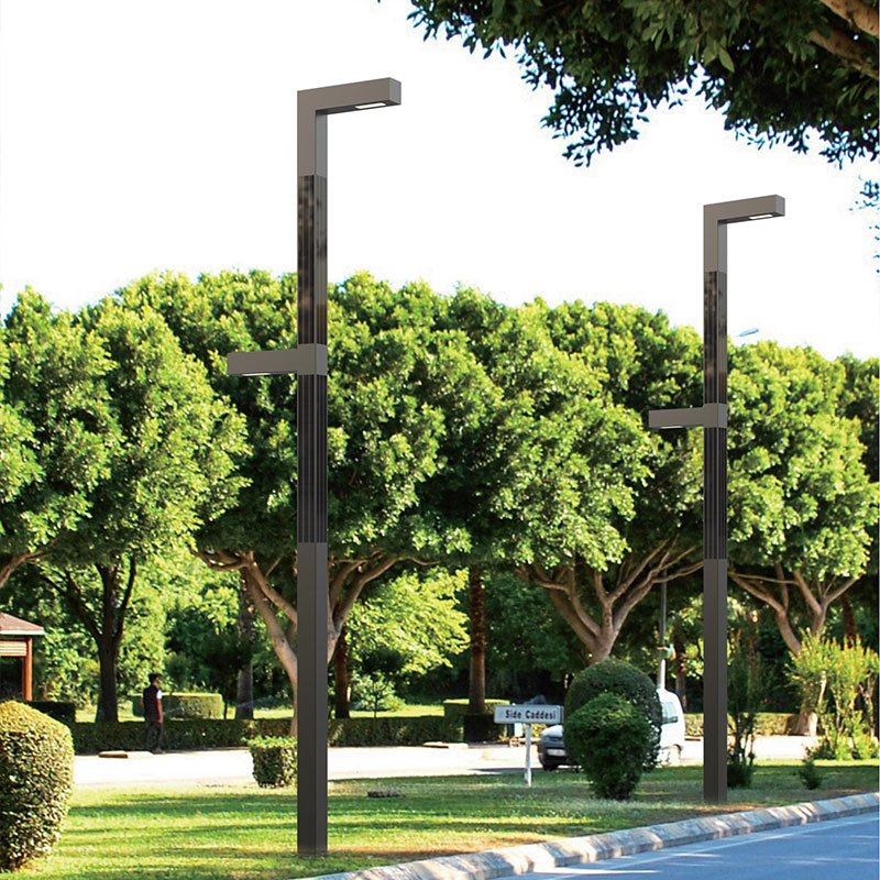 Palo per luce solare a spruzzo in polvere di metallo in alluminio EMDEN