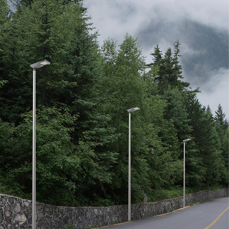 Palo per luce solare con spruzzatura di polvere di metallo in alluminio ISNY